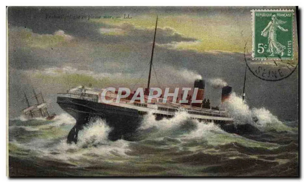 Dampfschiff in stürmischen Gewässern — LL. — C. L. L. Verlag - Vorderseite