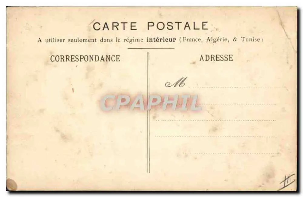 Louise de — decoração floral e ferro de cavalo — carta postal interna - Verso
