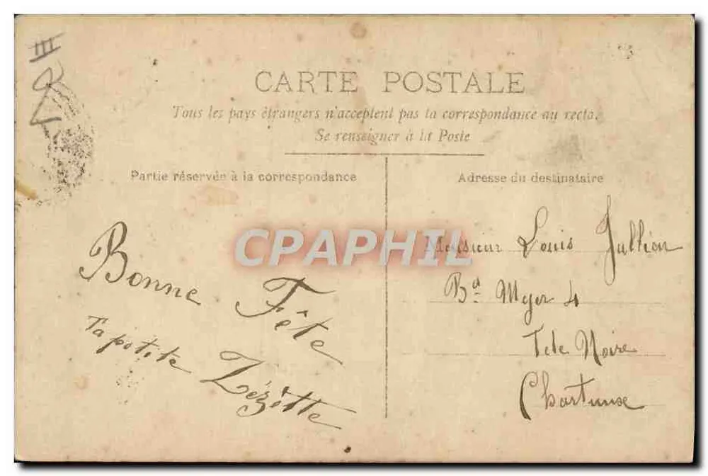 Homem de terno — retrato com placa 'LOUIS' — CIRCS n°4386 - Verso