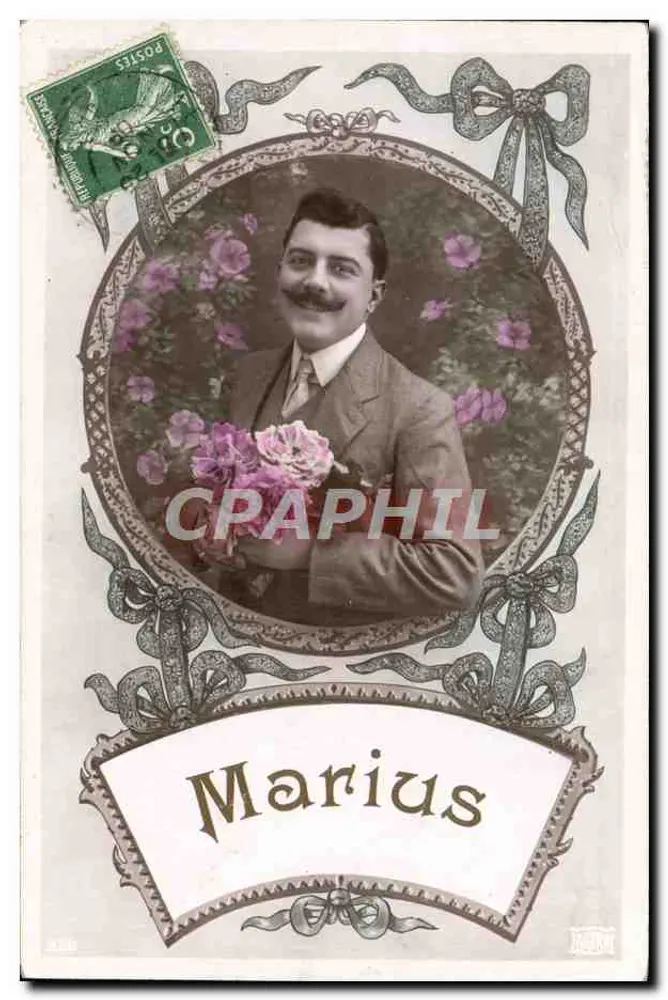 Marius — retrato de homem com rosas — editor Marius, n° 300 - Frente