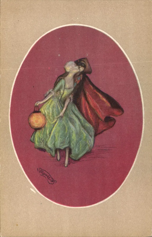 Frau in grüner Robe und roter Cape — Illustration von Nazandrad — italienische Ausgabe - Vorderseite