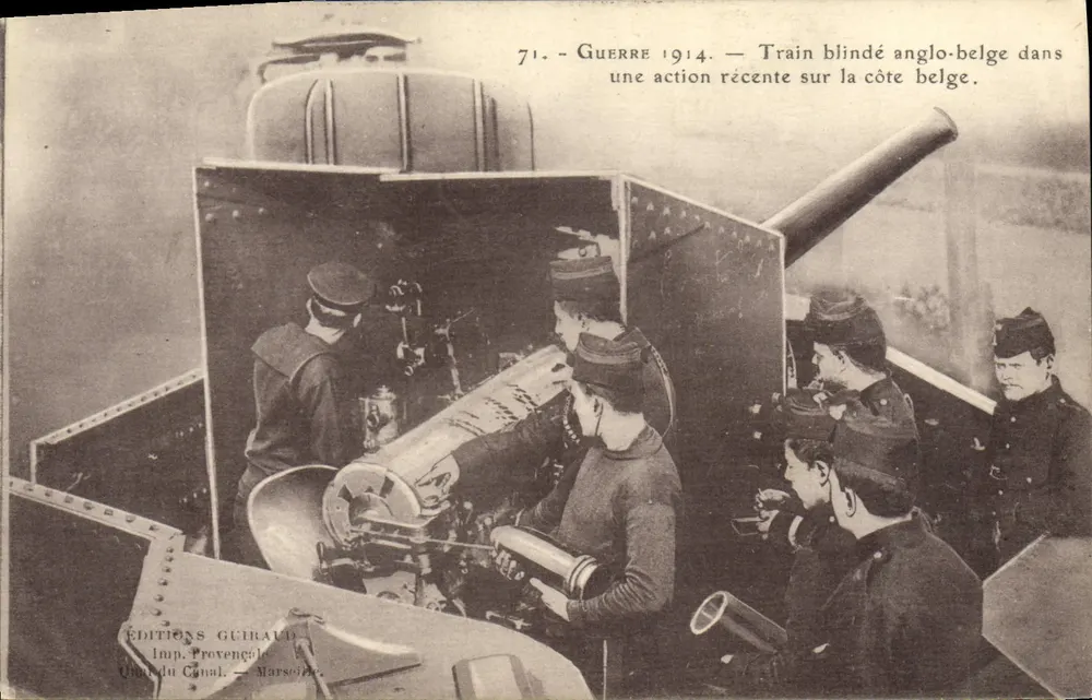 Anglo-belgischer Panzerzug — Krieg 1914 — Éditions Guirald, Imp. du Canal, Marseille - Vorderseite