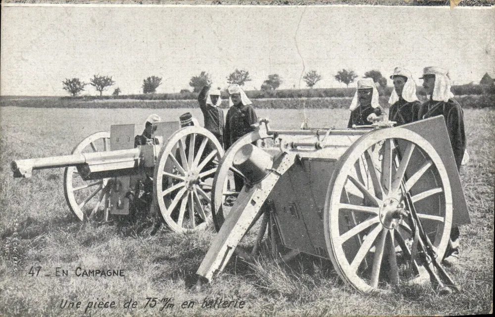 Ein 75 mm Stück in Batterie — Auf dem Land — Verleger: , Nr. 47 - Vorderseite