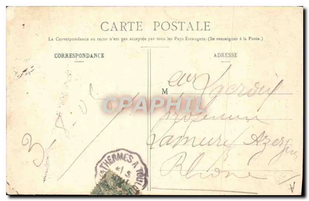 Tipo de Bethmalaise, perto de Castillon (Ariège) — Fauré e filhos, editores, St-Cirous e Foix (Ariège) - Verso