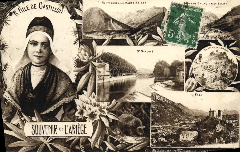 Mädchen von Castillon — Erinnerung an den Ariège — Labouche Frères Verlag, Toulouse, Serie Salat - Vorderseite