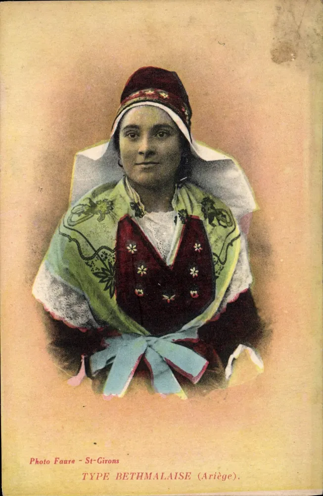Mulher bethmalaise (Ariège) — tipo etnográfico — Foto Faure - St-Girons - Frente