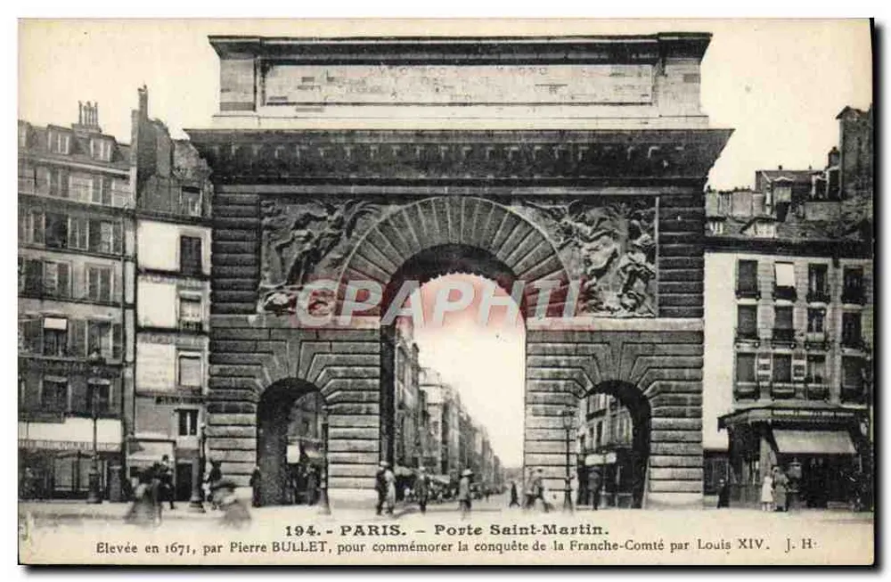 Paris - Porta Saint-Martin — editor L. Boisson, Paris, n° 10 - Frente