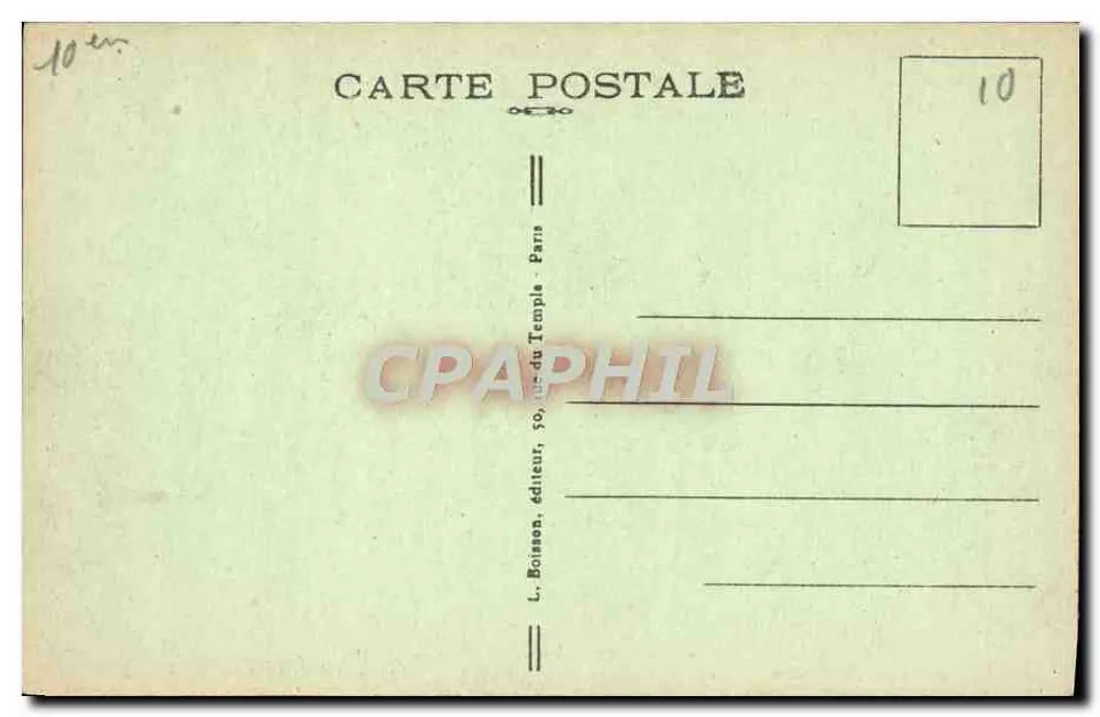 Paris - Porta Saint-Martin — editor L. Boisson, Paris, n° 10 - Verso
