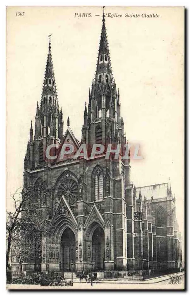Paris — A Igreja Santa Clotilde — Fot. Neurouin et Cie, 52, av. de Breteuil - Frente