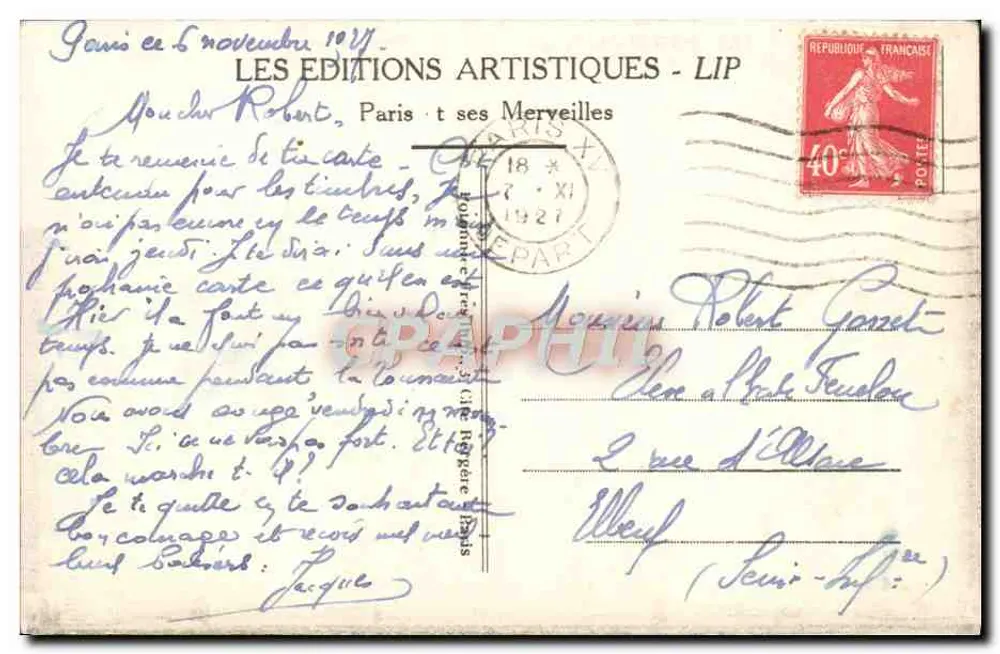 Paris - Die monumentale Eingangstür des Grand Palais — Haupteingang — Künstlerische Ausgaben - LIP n°188 - Rückseite
