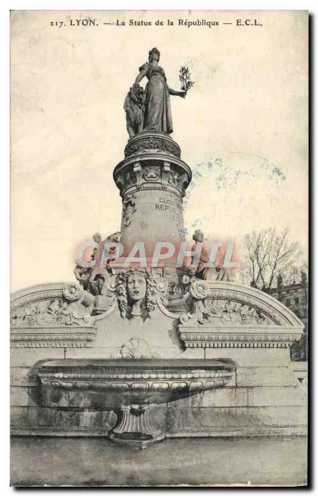LYON — A Estátua da República — E.C.L. - Frente