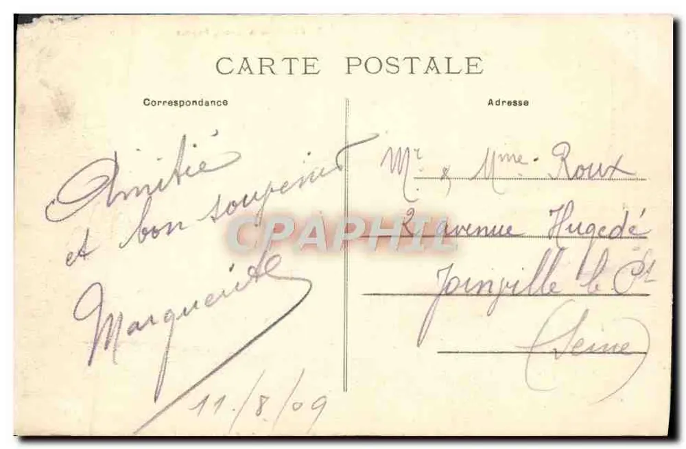Ruinen des Schlosses Duguesclin — Umgebung von Grandcamp-les-Bains — Sammlung A. Lamy - Rückseite