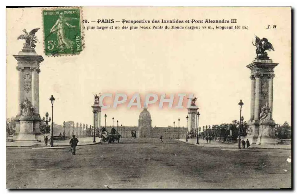 Paris — Perspectiva dos Invalidos e Ponte Alexandre III — J. H. - Frente