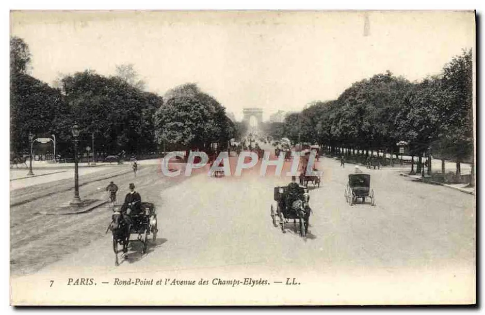Paris — Rond-Point und die Avenue des Champs-Élysées — LL - Vorderseite