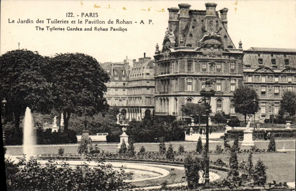 Der Tuileries-Garten und das Pavillon de Rohan — Paris — A. P. — Nr. 122 - Vorderseite