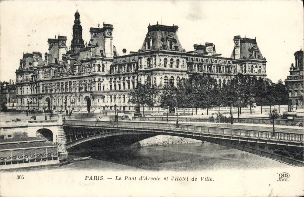 Paris — Der Pont d'Arcole und das Rathaus — JND Phot. - Vorderseite