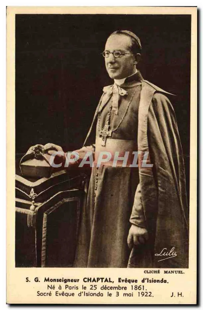 Monseigneur Chaptal, Évêque d'Isionda — portrait en tenue épiscopale — cliché Manuel - Frente