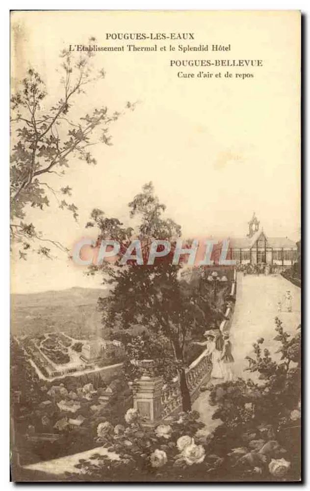 Pouguès-les-Eaux — O Estabelecimento Termal e o Hotel Splendid — Compagnie des Eaux Minérales de Pouguès et de Carabana - Frente