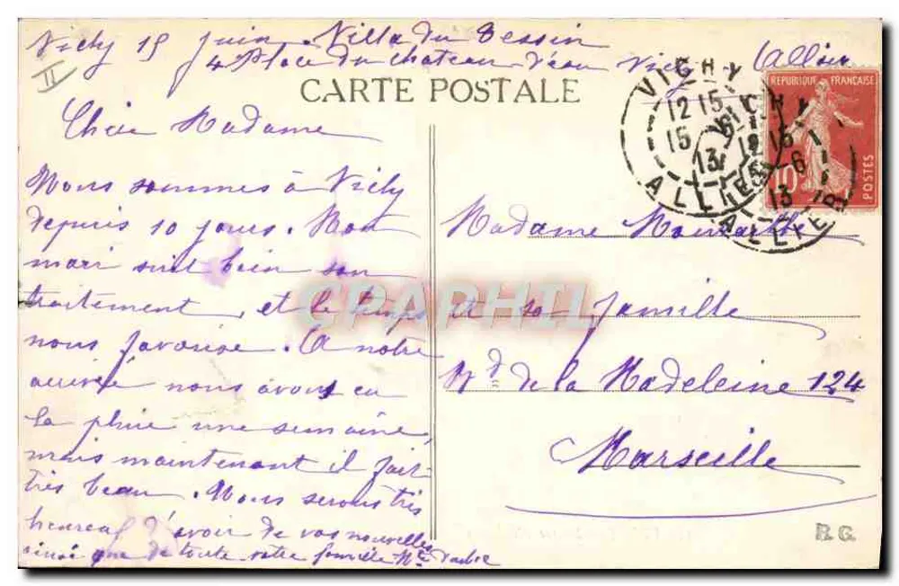 Vichy — Fonte das Senhoras — Avizé - Verso