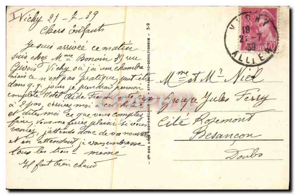 Vichy — A Fonte do Hospital — ATIS - Verso