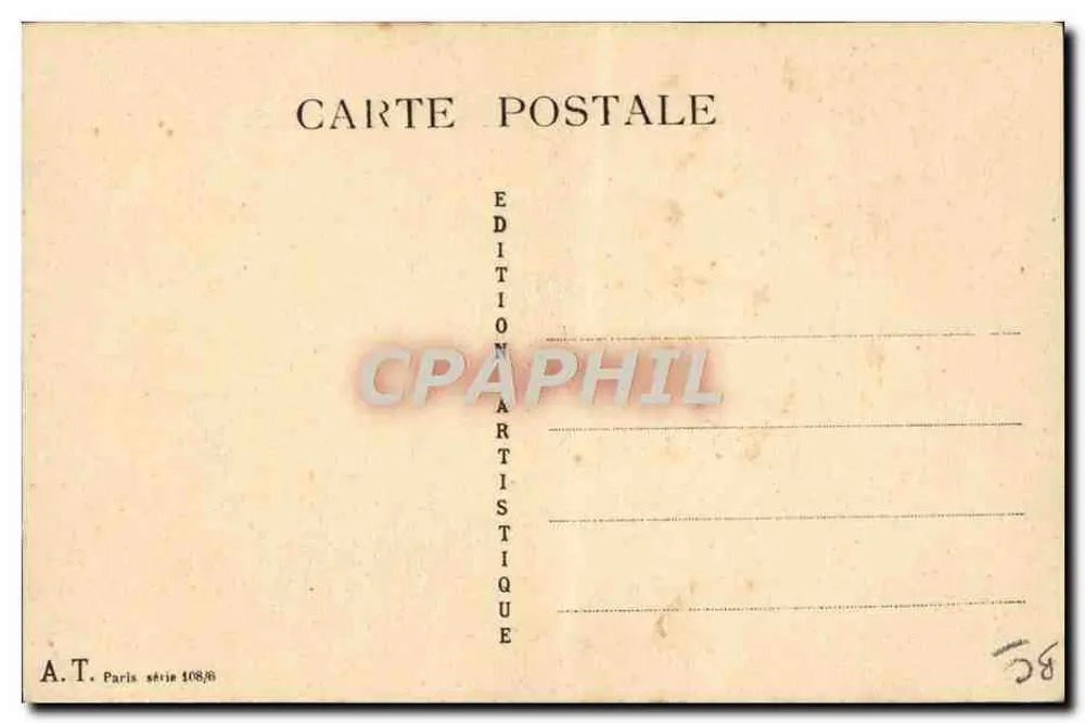Frau im roten Kleid Schlittschuhlaufend — Schlittschuhbahn — A.T. Paris Serie 108/8 - Rückseite