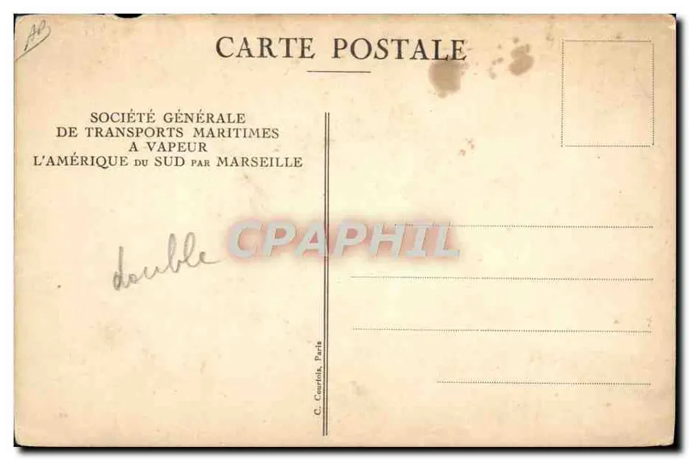 Zweipersonen-Kabine der 1. Klasse — S.G.T.M. — Société Générale de Transports Maritimes - Rückseite