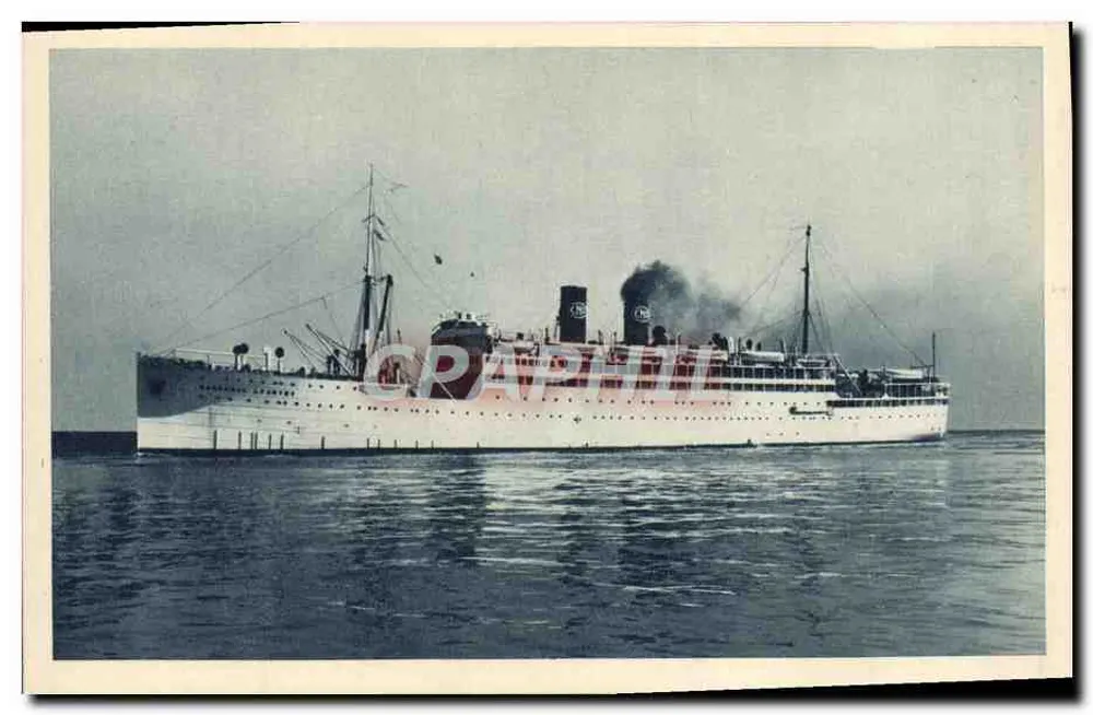 Navio a vapor — Companhia de Navegação Paquet — Marselha - Frente