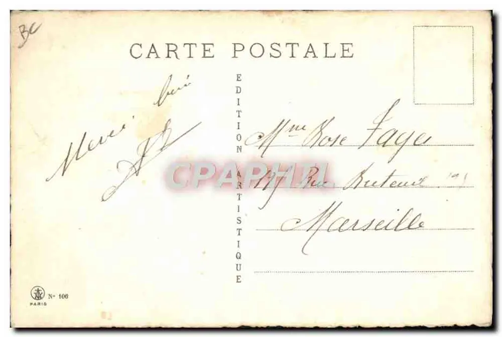 Frau im blauen Kostüm — Rue Royale — Künstleredition, Nr. 106 - Rückseite