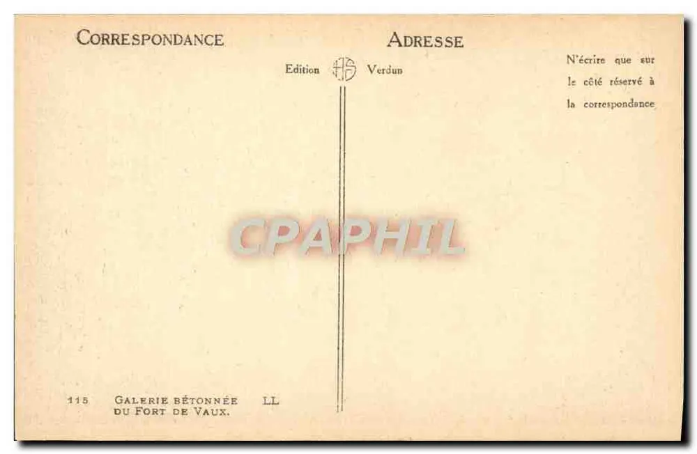 Beton-Galerie — Fort de Vaux — Edition Verdun - Rückseite