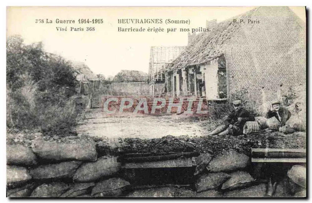 Beuvraignes (Somme) — Schützengraben errichtet von unseren poilus — R.P. Paris - Vorderseite