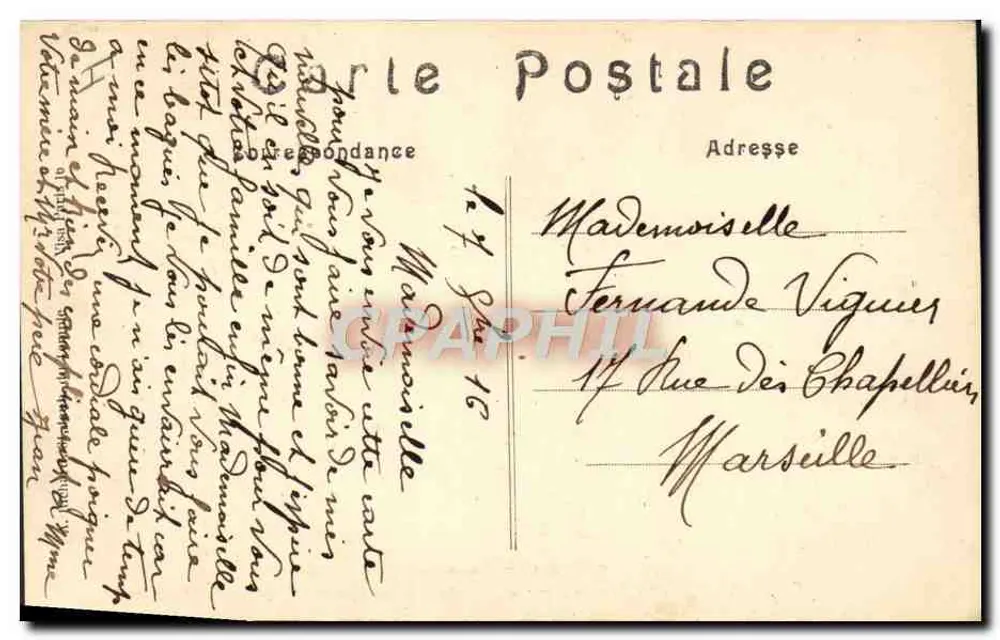 Entrada de uma trincheira Francesa nas proximidades de (Alta Alsácia) — A. R. n°16 - Verso