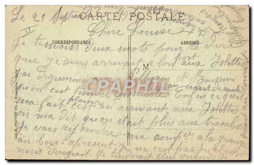 In Argonne (Meuse) - Die Barrikade — Visé Paris 54 bis, R. P. - Rückseite
