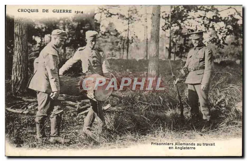 Deutsche Gefangene bei der Arbeit in England — Kriegsskizze 1914 — n°26 - Vorderseite