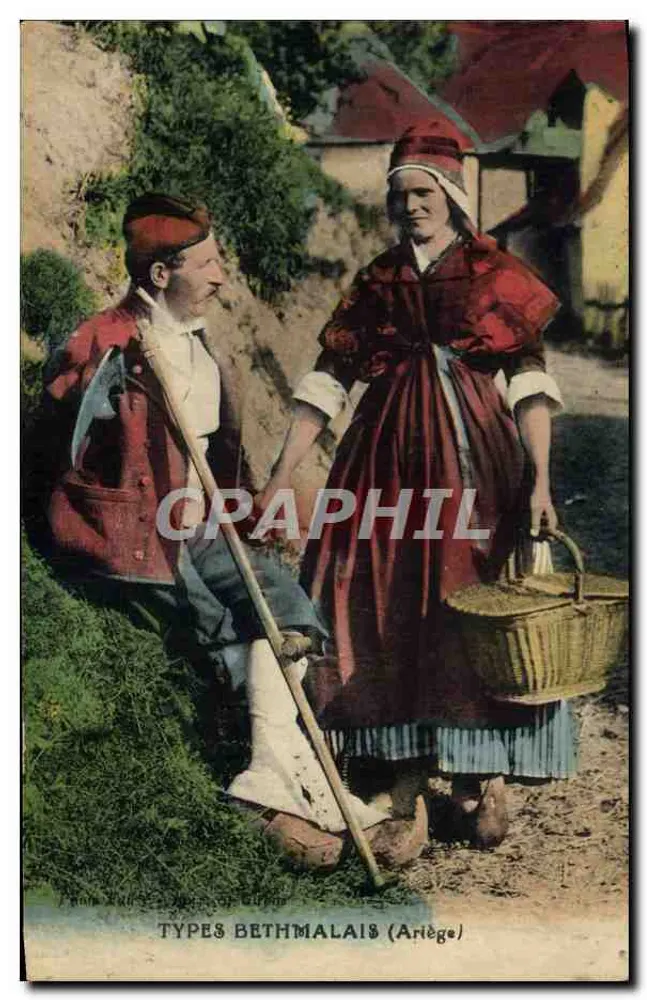 Typy Bethmalais (Ariège) — tradycyjne stroje — wydawca nieznany - Awers