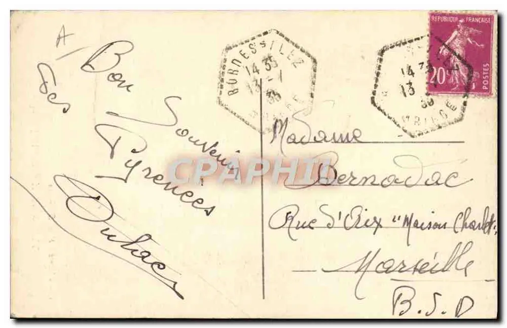 Typy Bethmalais (Ariège) — tradycyjne stroje — wydawca nieznany - Rewers