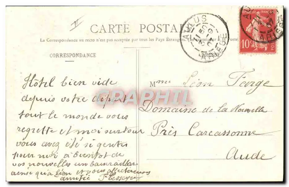 O Ariège pitoresco — Tipo de Bethmalaises, mulheres e criança — Fauré e seus filhos, editores, St-Cirons e Foix (Ariège) - Verso