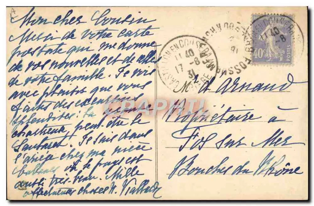 Um casal Sethmalais (Ariège) — Velhos Trajes das Pirineus — Fototipia Labouche Frères Toulouse - Verso