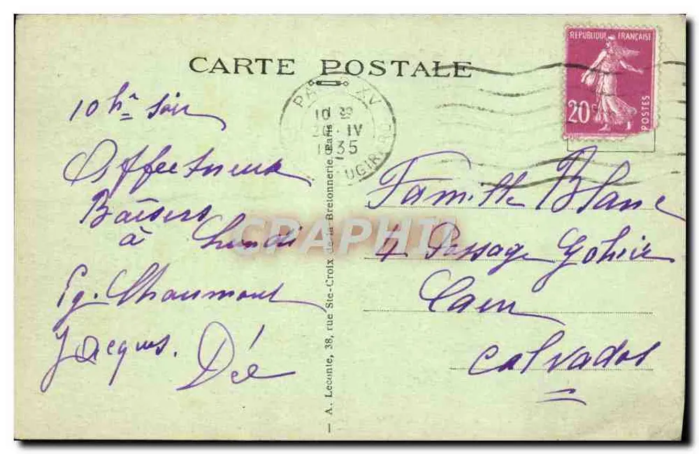 Paris — O Ponte de l'Alma — A. L. — n° 192 - Verso