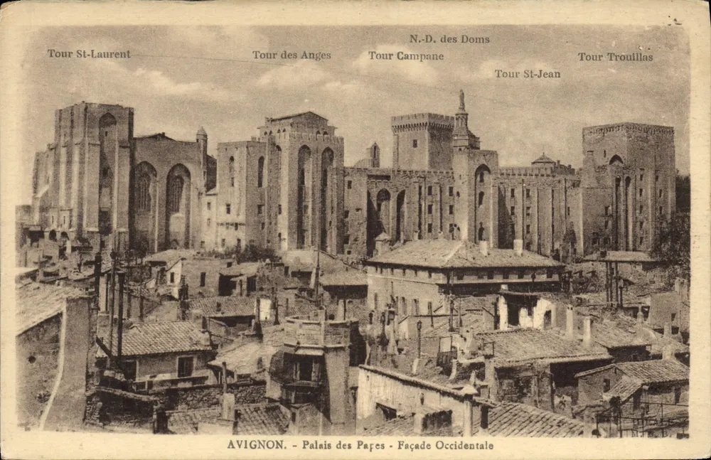 Avignon - Palácio dos Papas - Fachada Ocidental — Edição F. Bézan, Avignon - Frente