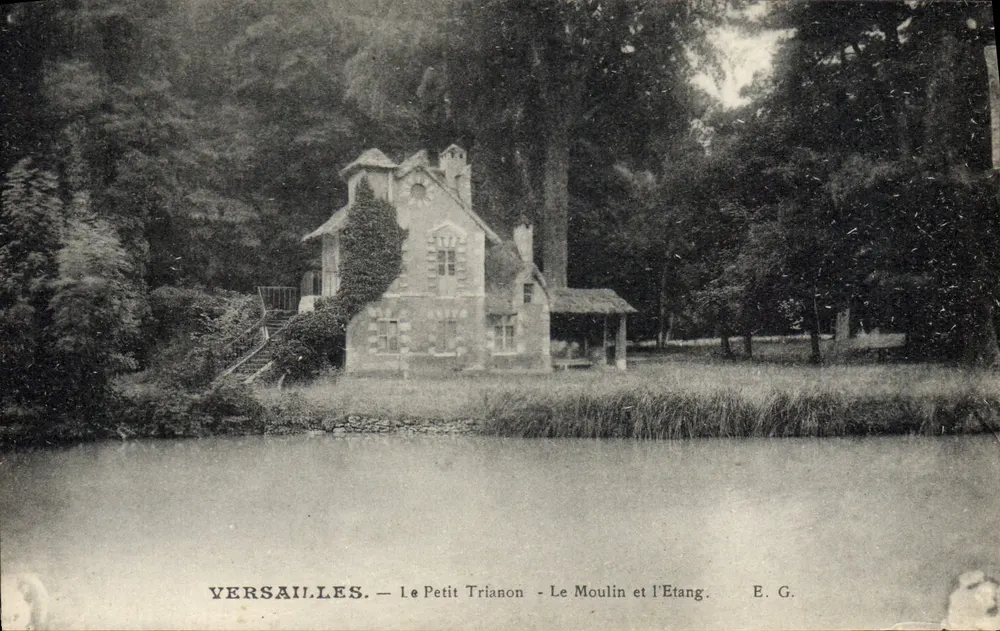 Versailles — Der Petit Trianon — Das Mühle und der Teich — E. G. - Vorderseite