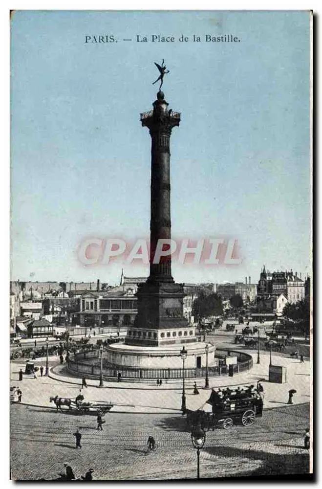 Paris — A Praça da Bastilha — Coluna da Bastilha - Frente