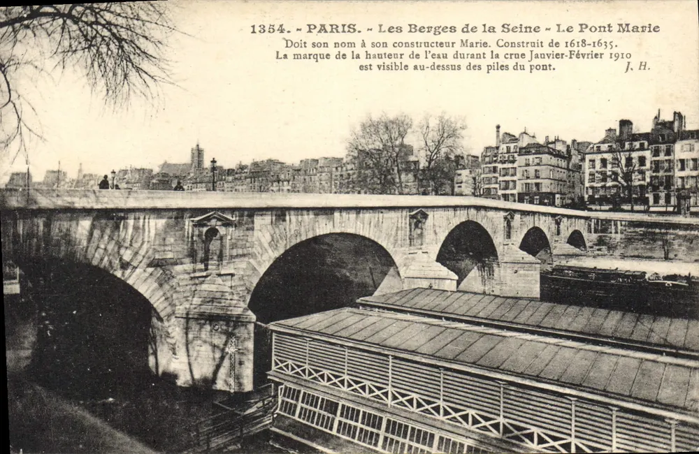 Paris — Les Berges de la Seine — Le Pont Marie — J. Hauser, Verlag, Nr. 1354 - Vorderseite
