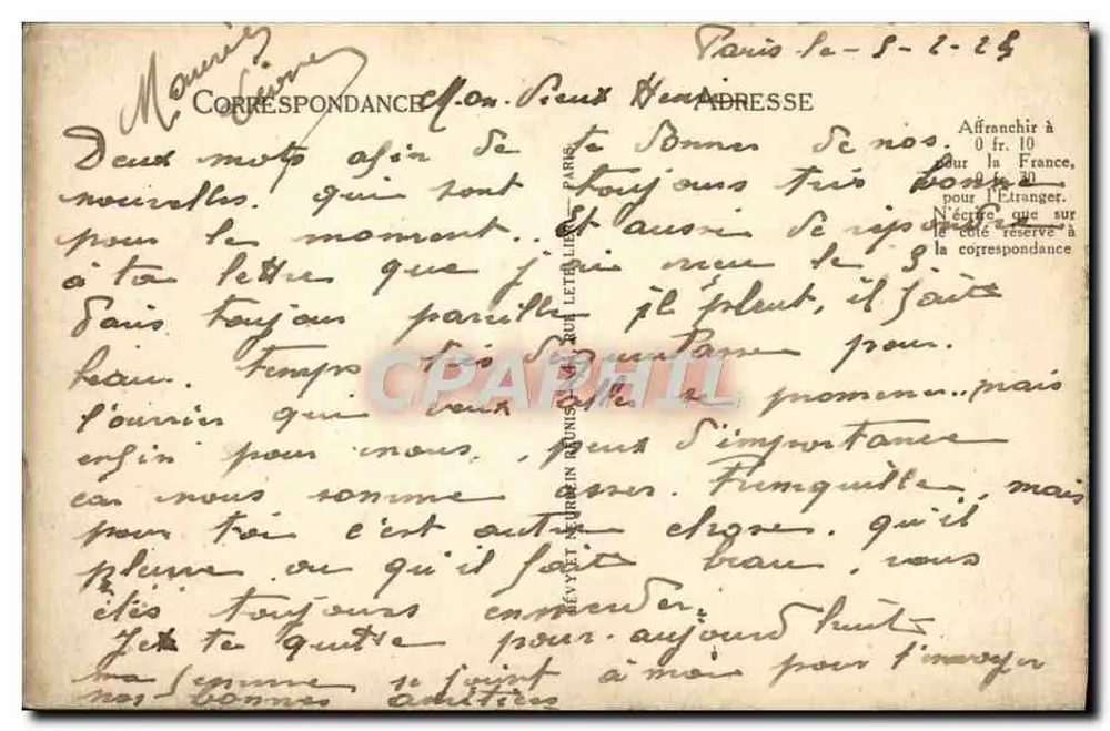 Paris — Boulevard e Porta Saint-Denis — LL - Verso