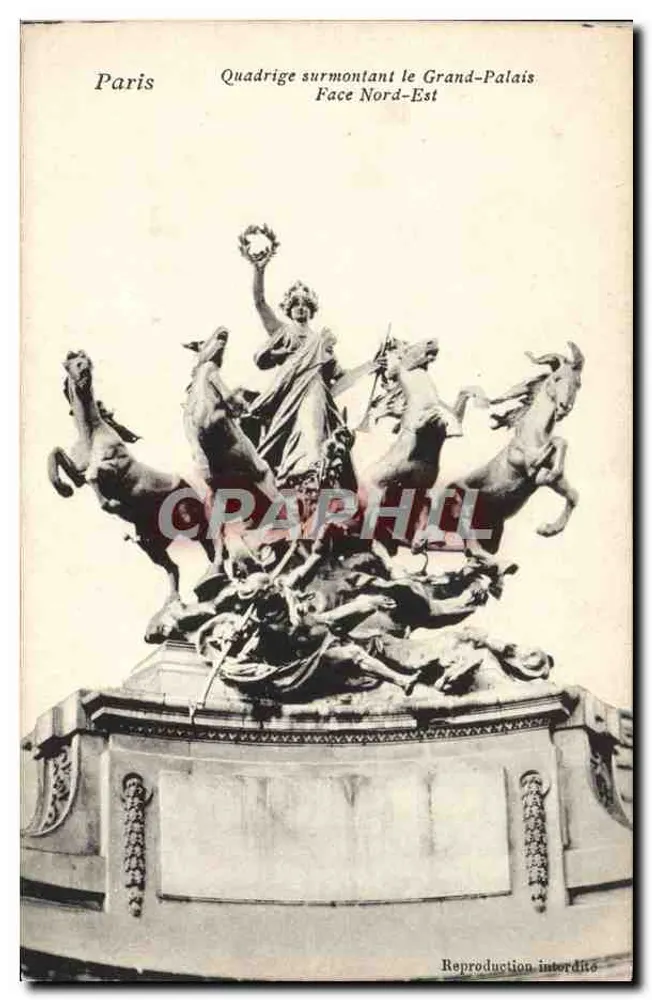 Paris — Quadriga über dem Grand Palais — Nord-Ostseite - Vorderseite