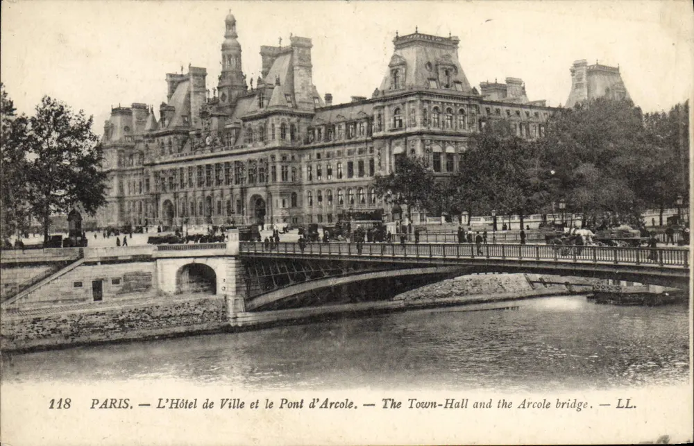 Paris — Das Rathaus und der Pont d'Arcole — LL. — Nr. 148 - Vorderseite