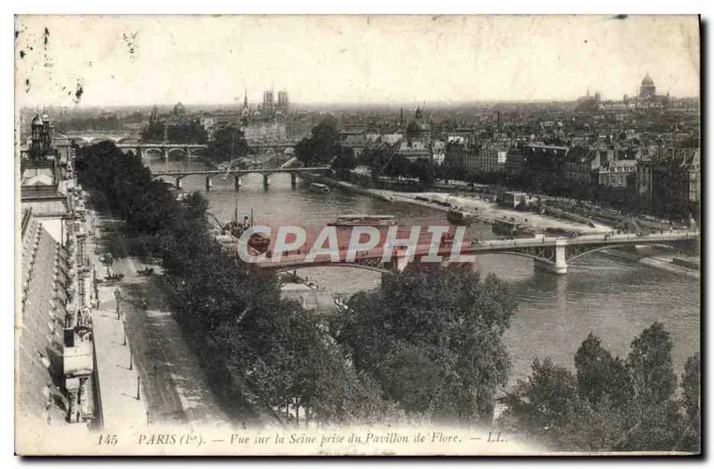 PARIS (1er) — Ansicht der Seine vom Pavillon de Flore — LL. — n° 145 - Vorderseite