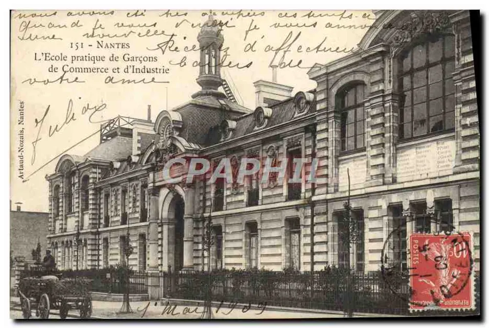 Die Praktische Schule für Jungen im Handel und Gewerbe — Nantes — Artaud-Nozais, n°151 - Vorderseite