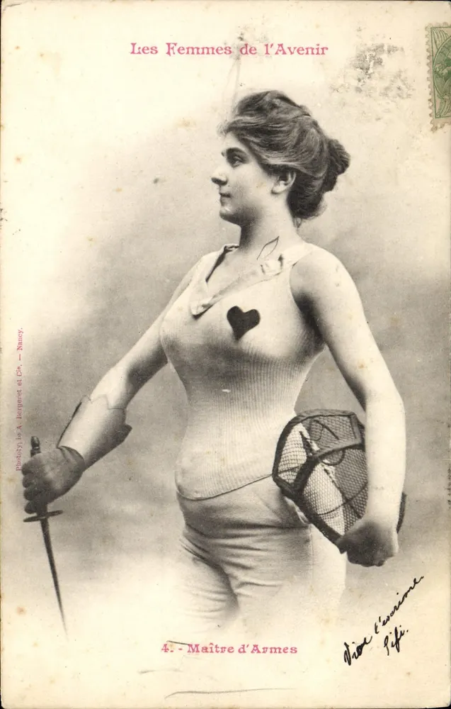 Meisterin der Waffenkunst — Die Frauen der Zukunft — Phototypie A. Bergeret et Cie, Nancy - Vorderseite