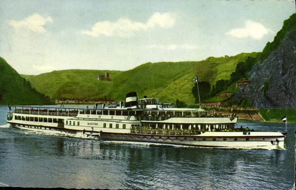 Navio a vapor Goethe — Köln-Düsseldorfer Rheindampfschiffahrt — editor Schönhof & Co. n° 751/Bu-1 - Frente