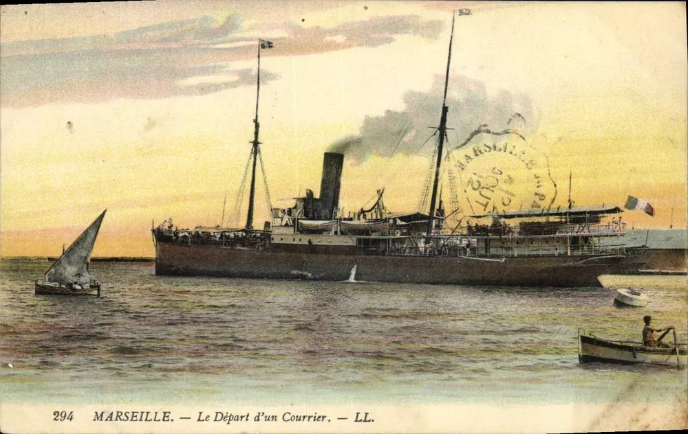 Marseille — Der Abgang eines Postschiffes — LL. — N° 294 - Vorderseite